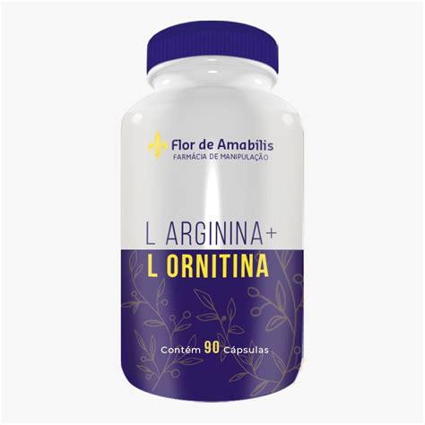 L Arginina L Ornitina 90 doses Farmácia de Manipulação Flor de