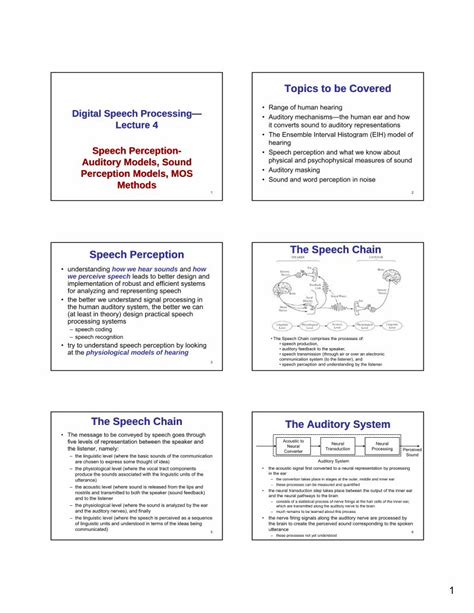 Pdf Speech Perception The Speech Chain Ucsb Speech Speech