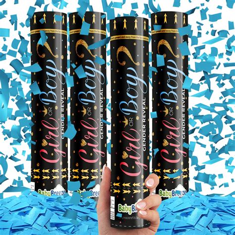 Buy Gender Reveal Confetti Powder Cannon Biodegradable Baby Boy Blue