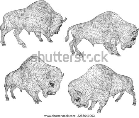 Sketch Vector Illustration Wild Bison Stock Vector (Royalty Free ...