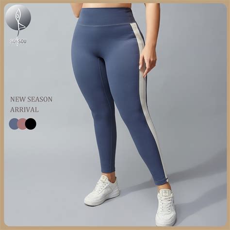 Soisou Plus Size Yoga Pants For Women With No Embarrassment Line High