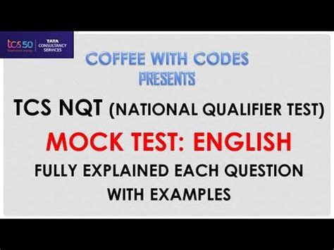 Tcs Nqt Mock Test English Fully Explained With Examples Everything