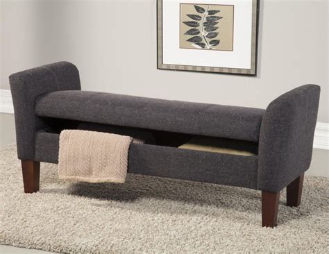 Gray Storage Bench Out Of Doors In 2020 Storage Bench Bedroom Bench With Storage Living Room