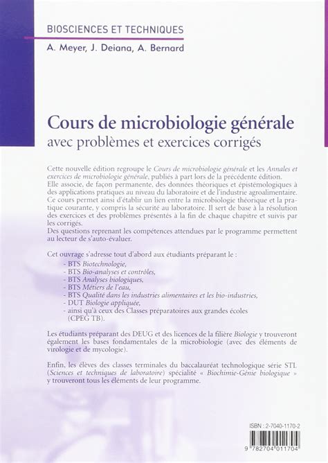 microbiologie exercices corrigés pdf