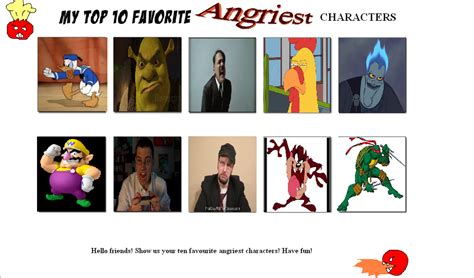 Top 10 Angriest Characters By Hillygon On Deviantart