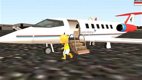 Upin Senang Bisa Bawa Pesawat Garuda Indonesia Versi Mini Yuguin Game