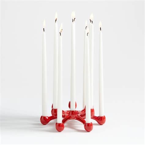 Holiday Red Taper Candle Holder Centerpiece Tiered Candle Holders