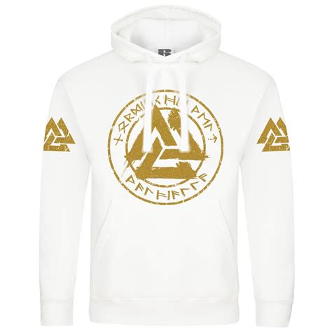 Herren Kapuzenpullover Nordische Welt Walhalla Gold Runen Wotan Odin