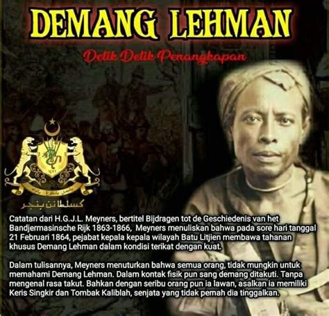 Demang Lehman Seorang Sosok Pejuang Yang Di Takuti Di Tanah Borneo