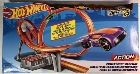 New Hot Wheels Action Power Shift Motorized Raceway Track Set Cars