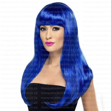 High Quality Deluxe Blue Long Wig Masquerade Costume Hire