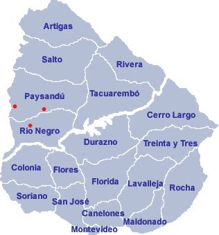 Mapa de Departamentos de Uruguay