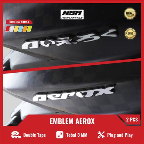 Nsa Emblem Aerox Logo Aerox Embossed D Pcs Motorcycle Emblem Open