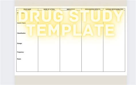 Drug Study Simple Template Card Medical Surgical Pharmacology Etsy