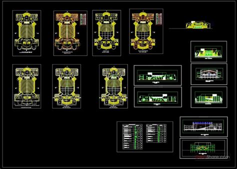 Theater Layout Plan Details With 1500 Seats Full Project AutoCAD File