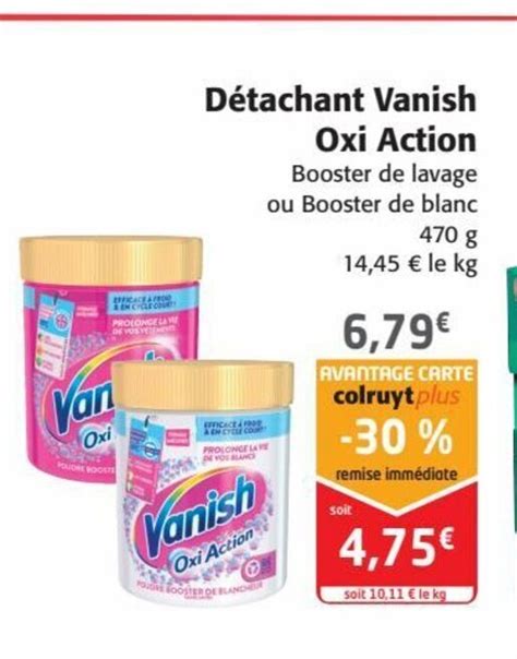 Promo Détachant Vanish Oxi Action Booster de lavage ou Booster de blanc