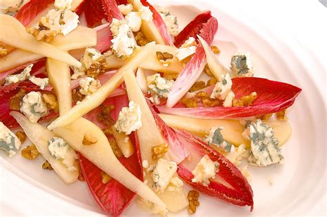 Nueva Cocina Red Chicory Pear Walnut And Roquefort Salad Sherry