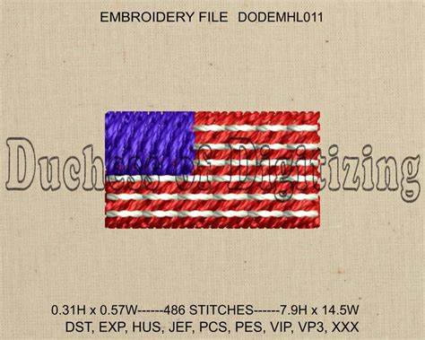 Tiny Us Flag Embroidery Design Tiny Us Flag Embroidery File Etsy