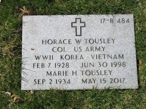 Col Horace Winfield Tousley Homenaje De Find A Grave