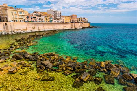 Coast Of Ortigia Island At City Of Syracuse Stock Image Image Of