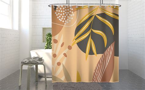 Amazon GiuMsi 72 X 72 Boho Mid Century Leaf Shower Curtain Arch