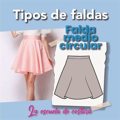 Cómo Hacer Falda Medio Circular Paso A Paso Fácil Patrón Tipos De Falda Faldas Hacer Falda