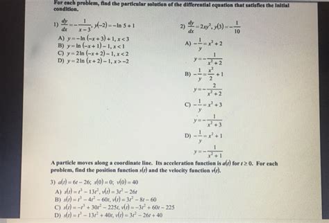 Solved For Each Problem Find The Particular Solution Of The