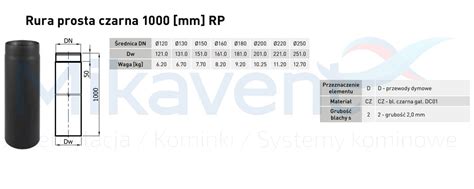 Rura Spalinowa Czarna Fi Mb Darco Spk Rura Prosta M Mikavent Pl