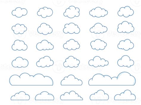 Dibujos Animados Nubes Forma Libre Y Muchos Forma Nubes Son Perfecto