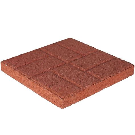 16 In X 16 In Red Brickface Concrete Step Stone 72661 The Home Depot