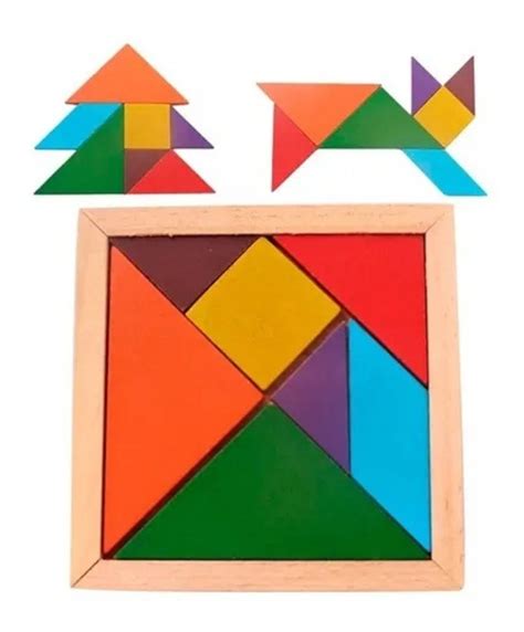 Kit 30 Tangram Madera Juego Didactico Educativo Niño Escolar Envío gratis