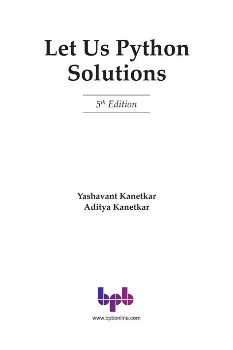 SOLUTION Let Us Python Solutions 5th Studypool