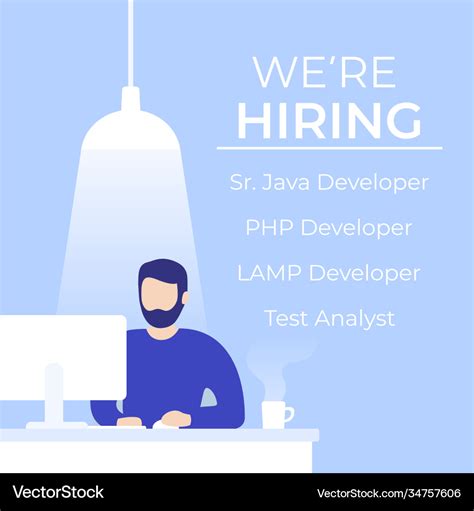 We Are Hiring Software Developers Banner Vector Image