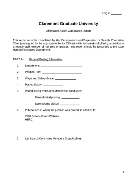 Affirmative Action Compliance Report Hiring Process Doc Template