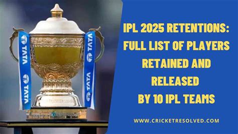 IPL 2025 Retentions Full List Of Players Retained And Released By 10