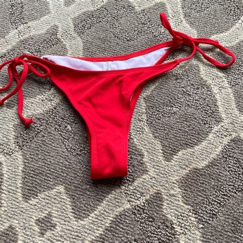 Zaful Swim New Never Worn Red Zaful String Bikini Bottom Poshmark