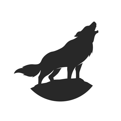 Premium Vector Howling Wolf Silhouette Vector Design