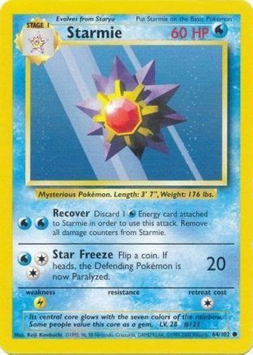 Pokemon Starmie Common Unlimited Edition Base Set Lp