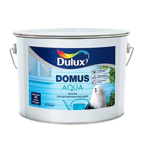 Полуматовая водорастворимая краска для деревянных фасадов Dulux Domus ...