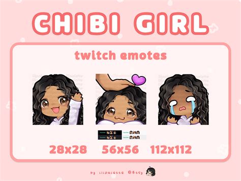 Black Curly Hair Brown Eyes Tanned Skin Chibi Girl Twitch Etsy Australia