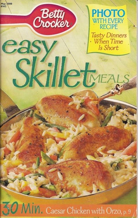 Betty Crocker Easy Skillets Meals Cookbook No 182 Tasty Dinners Time Is Short 25 Easy