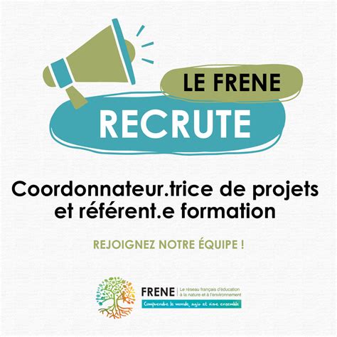 Le FRENE recrute une Coordonnateurtrice de projets et référente