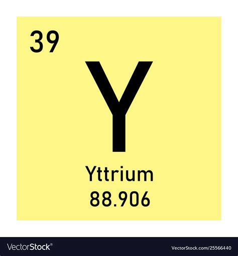 Yttrium Chemical Symbol Royalty Free Vector Image