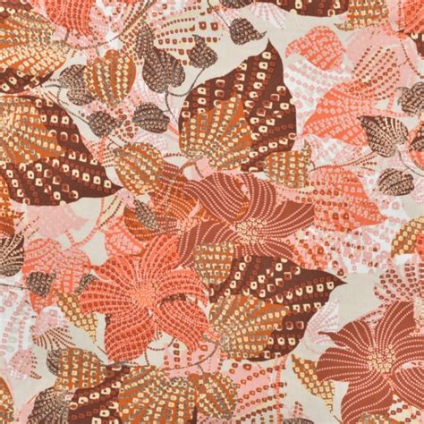 Tissu Viscose Chally Avec Foil Feuilles Caramel Tissus Des Ursules