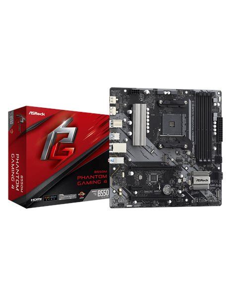 Asrock B550m Phantom Gaming 4 Socket Am4 Micro Atx 4xddr4 4xsata3 M 2 Raid Glan Usb3 2