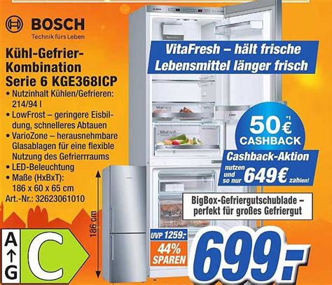 Bosch K Hl Gefrierkombination Serie Kge Icp Angebot Bei Expert