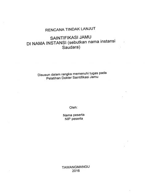 PDF Rencana Tindak Lanjut Kegiatan DOKUMEN TIPS