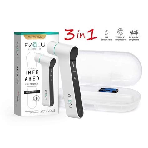 EVOLU Thermomètre frontal infrarouge sans contact 3 en 1 Thermomètre