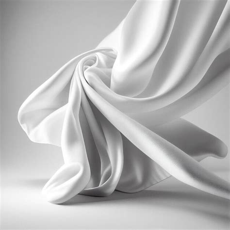 Premium Ai Image White Flowing Smooth Silk Cloth Background