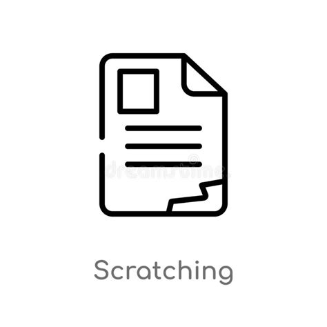 Esquema Que Rasguña El Icono Del Vector Línea Simple Negra Aislada